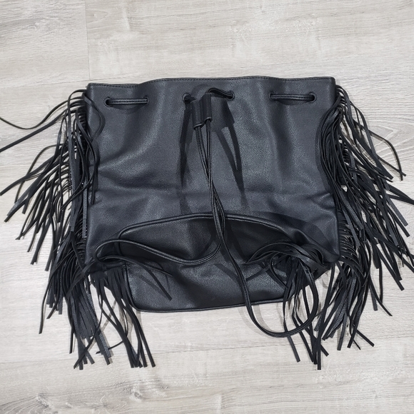 Victoria's Secret black Backpack Fringe Bag - Picture 2 of 3